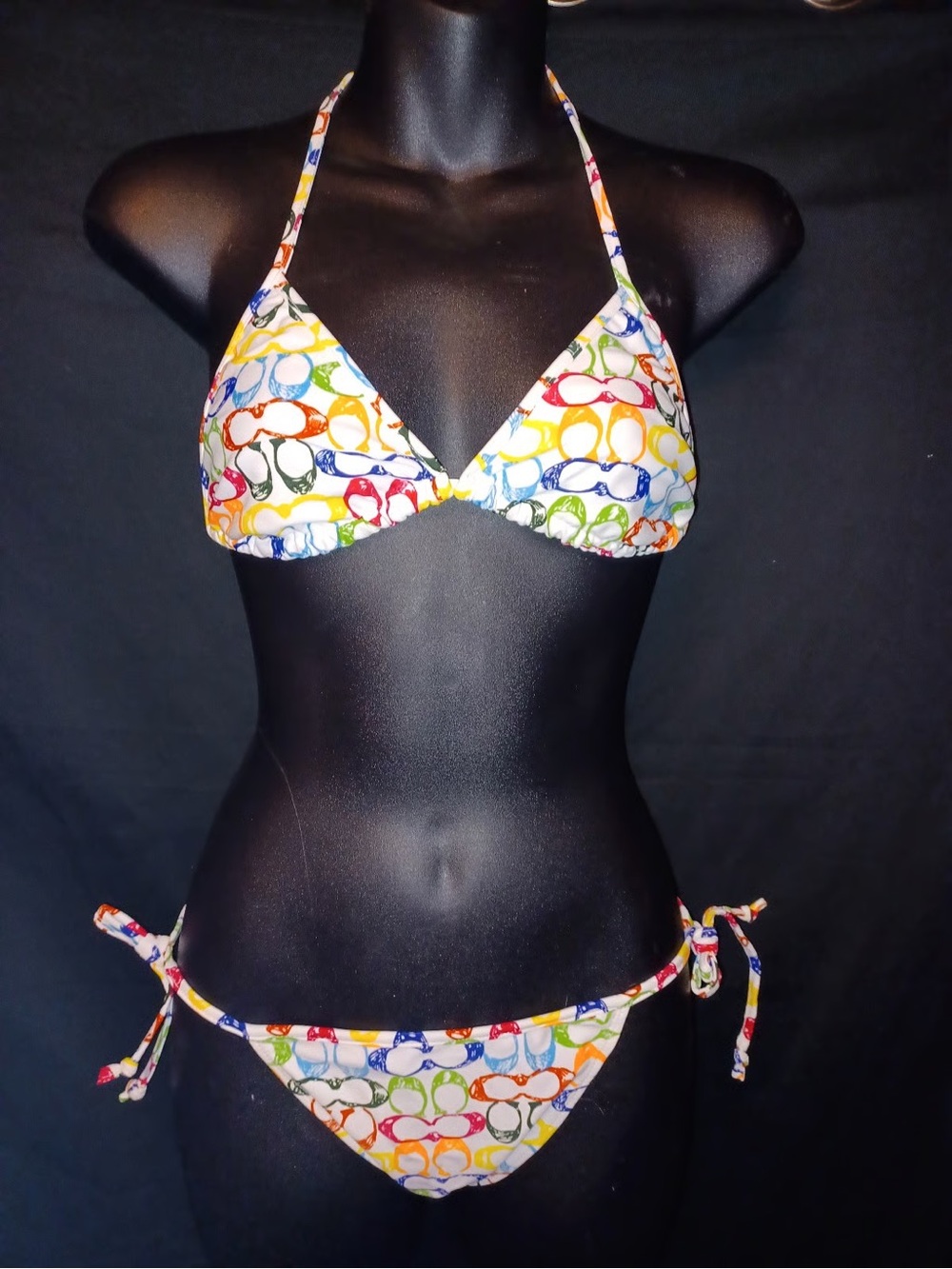 Vintage Coach Rainbow 2 pc Bikini Size M